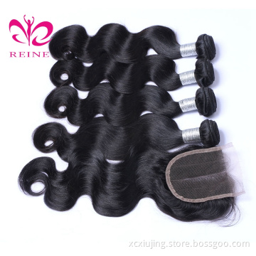 Factory Wholesale 8A Grade 100% Peruvian Human Hair, Unprocessed Virgin Body Wave Peruvian Hair Bundles with Closure